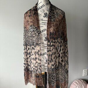 Animal Print Sheer Kimono Cardigan - One Size
